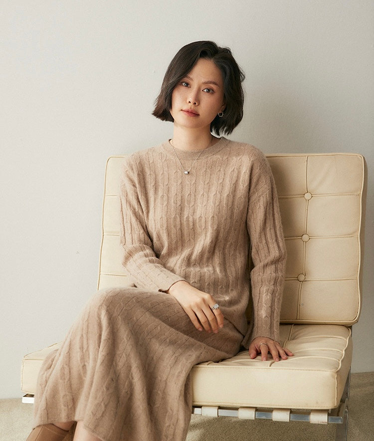 100% Pure Cashmere Knit Sweater and Skirt Set - Timessless Elegance | A Special Day