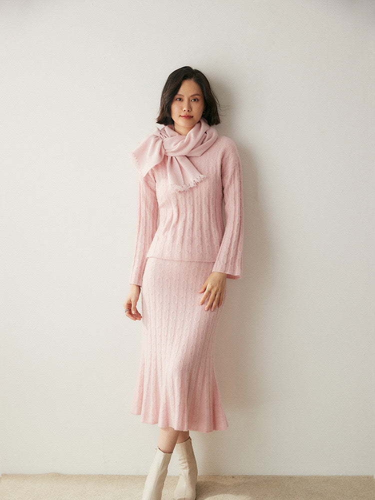 100% Pure Cashmere Knit Sweater and Skirt Set - Timessless Elegance | A Special Day